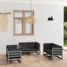 6-tlg. Garten-Lounge-Set mit Kissen Kiefer Massivholz