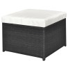 4-tlg. Garten-Lounge-Set mit Auflagen Poly Rattan Schwarz