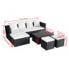 4-tlg. Garten-Lounge-Set mit Auflagen Poly Rattan Schwarz