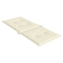 Gartenstuhlauflagen für Hochlehner 4Stk. Creme 120x50x3cm Stoff