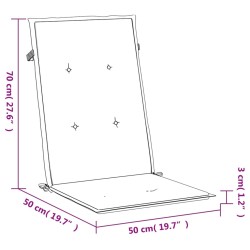 Gartenstuhlauflagen für Hochlehner 4Stk. Creme 120x50x3cm Stoff