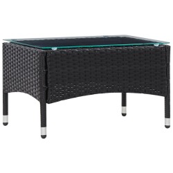 5-tlg. Garten-Lounge-Set mit Auflagen Poly Rattan Schwarz