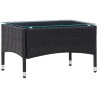 4-tlg. Garten-Lounge-Set mit Auflagen Poly Rattan Schwarz