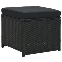 6-tlg. Garten-Lounge-Set mit Auflagen Poly Rattan Schwarz