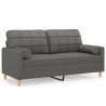 2-Sitzer-Sofa mit Zierkissen Dunkelgrau 140 cm Stoff