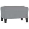 Sessel mit Hocker Hellgrau 60 cm Stoff