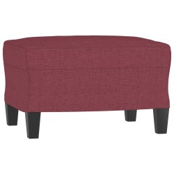 3-Sitzer-Sofa mit Hocker Weinrot 180 cm Stoff