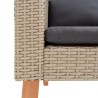 2-Sitzer-Gartensofa mit Auflagen Poly Rattan Beige