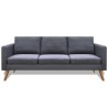 Sofa 3-Sitzer Stoff Dunkelgrau