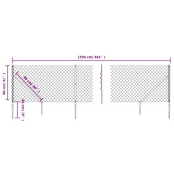 Maschendrahtzaun mit Bodenhülsen Anthrazit 0,8x25 m