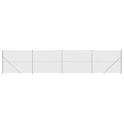 Maschendrahtzaun mit Bodenflansch Silbern 1,8x10 m