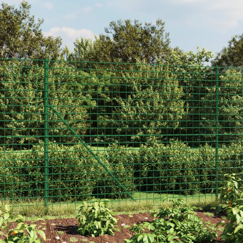 Maschendrahtzaun mit Bodenflansch Grün 1,4x10 m