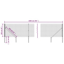 Maschendrahtzaun mit Bodenhülsen Anthrazit 1x10 m