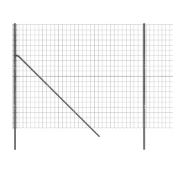 Maschendrahtzaun Anthrazit 2x25 m Verzinkter Stahl