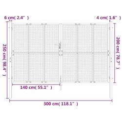 Gartentor Anthrazit 300x250 cm Stahl