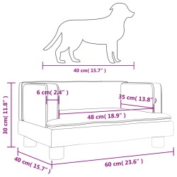 Hundebett Blau 60x40x30 cm Samt