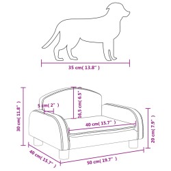 Hundebett Hellgrau 50x40x30 cm Stoff