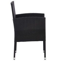 Gartenstühle 4 Stk. Poly Rattan Schwarz