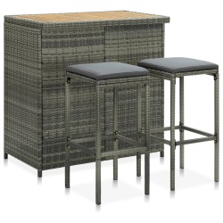 3-tlg. Bar Set Poly Rattan...