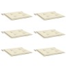 Gartenstuhl-Kissen 6 Stk. Creme 40x40x3 cm Oxford-Gewebe