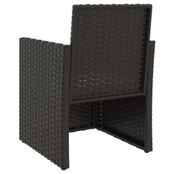 3-tlg. Garten-Sofagarnitur mit Kissen Schwarz Poly Rattan