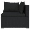 3-Sitzer-Sofa mit Kissen Schwarz Poly Rattan