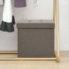 Hocker mit Stauraum Taupe Leinenoptik