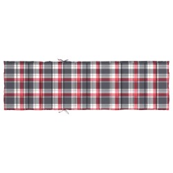 Sonnenliegen-Auflage Rot Karomuster 200x70x3 cm Oxford-Gewebe