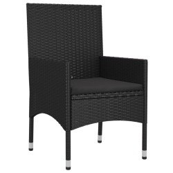 6-tlg. Garten-Lounge-Set mit Kissen Schwarz Poly Rattan