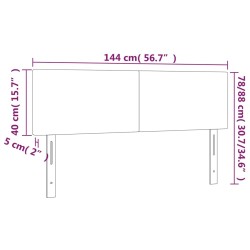 Kopfteile 2 Stk. Hellgrau 72x5x78/88 cm Samt