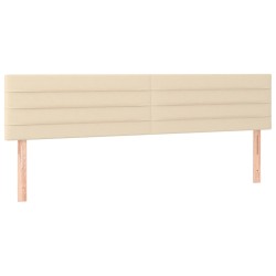 Kopfteile 2 Stk. Creme 100x5x78/88 cm Stoff