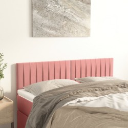 Kopfteile 2 Stk. Rosa 72x5x78/88 cm Samt