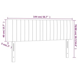 Kopfteile 2 Stk. Rosa 72x5x78/88 cm Samt