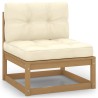 10-tlg. Garten-Lounge-Set mit Kissen Honigbraun Massivholz