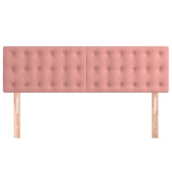 Kopfteile 2 Stk. Rosa 72x5x78/88 cm Samt