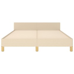 Bettgestell ohne Matratze Creme 140x190 cm Stoff