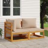 2-tlg. Garten-Sofa-Set mit Kissen Massivholz Akazie