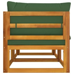 Modular-Ecksofas 2 Stk. mit Grünen Kissen Massivholz Akazie