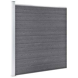 WPC Zaun-Set 10 Quadrate + 1 Schräge 1830x186 cm Grau