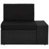 5-tlg. Garten-Lounge-Set Poly Rattan Schwarz