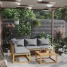 5-tlg. Garten-Lounge-Set mit Auflagen Massivholz Akazie