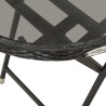 3-tlg. Bistro-Set Poly Rattan und Glas Schwarz