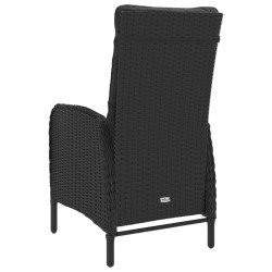 3-tlg. Bistro-Set Poly Rattan und Akazienholz Schwarz