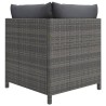 3-tlg. Garten-Lounge-Set mit Kissen Poly Rattan Grau