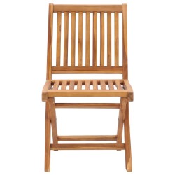 Gartenstühle 2 Stk. mit Beige Kissen Massivholz Teak