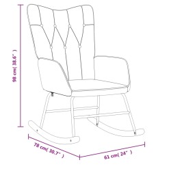 Schaukelsessel mit Hocker Creme Stoff