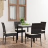 5-tlg. Garten-Essgruppe Poly Rattan Schwarz