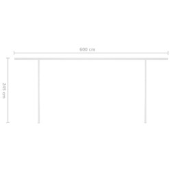 Markise Manuell Einziehbar mit LED 6x3,5 m Creme