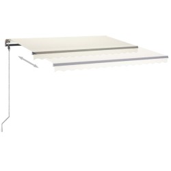 Markise Manuell Einziehbar mit LED 4x3,5 m Creme