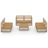 7-tlg. Garten-Lounge-Set Honigbraun Massivholz Kiefer